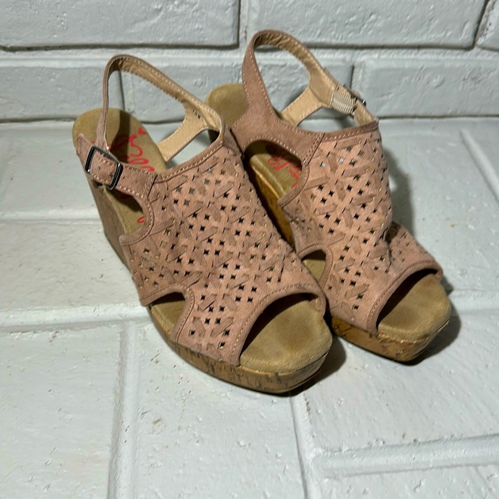 Jelly pop wedge. Pink. Great condition.